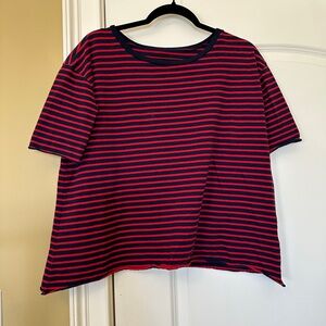 Frank & Eileen Josephine Red and Navy Striped Short Sleeve Tee